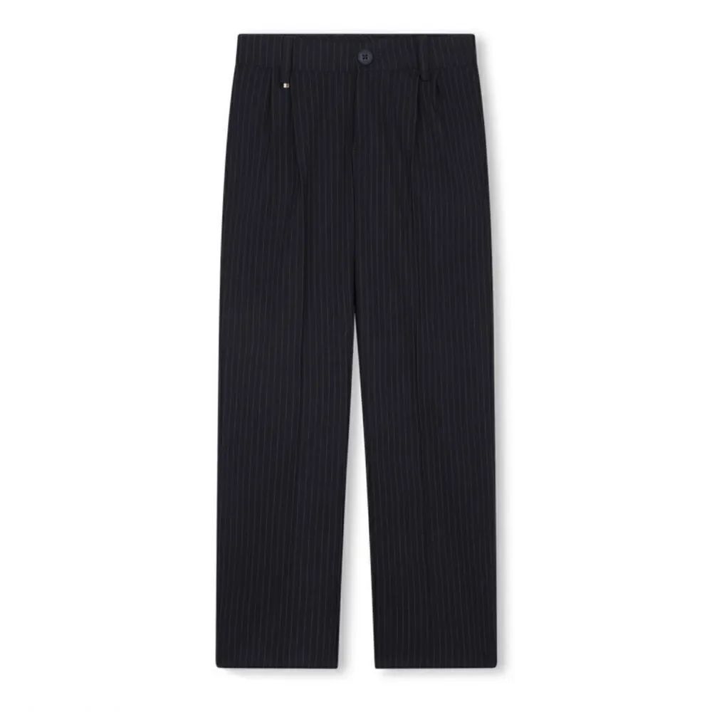 BOSS - Pinstripe Dress Pants - Navy